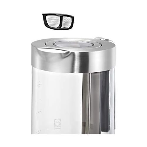 더블유엠에프 WMF Lono Wasserkocher Glas (3000 W, 1,7l, Schott Duran Glas, Kalk-Wasserfilter) cromargan matt/silber