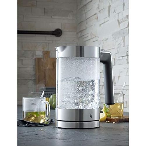 더블유엠에프 WMF Lono Wasserkocher Glas (3000 W, 1,7l, Schott Duran Glas, Kalk-Wasserfilter) cromargan matt/silber