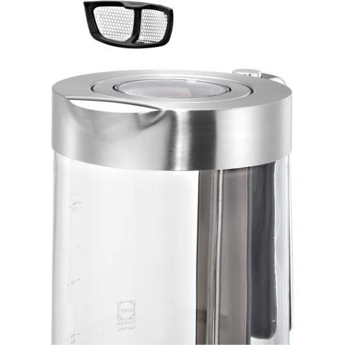 더블유엠에프 WMF Lono Wasserkocher Glas (3000 W, 1,7l, Schott Duran Glas, Kalk-Wasserfilter) cromargan matt/silber