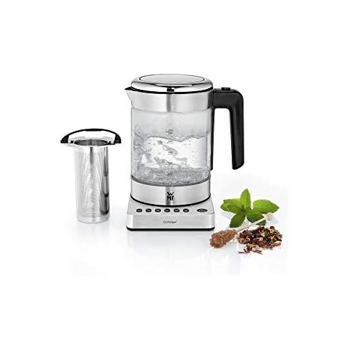 더블유엠에프 WMF Kuechenminis 2 in 1 Vario Kettle with Temperature Setting, 1.0 L, 1900 W, Glass Teapot with Tea Bag Holder and Strainer