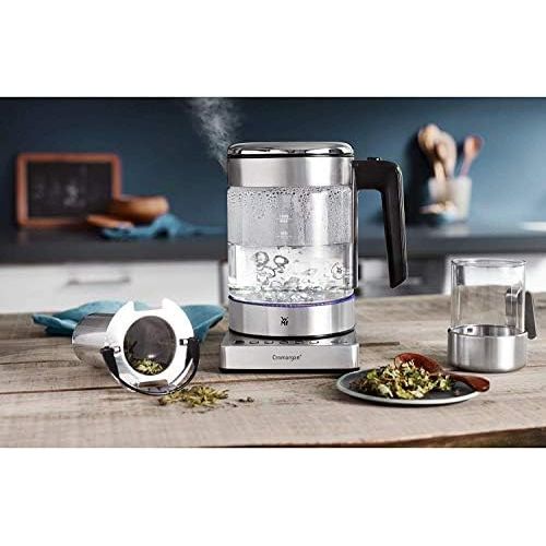 더블유엠에프 WMF Kuechenminis 2 in 1 Vario Kettle with Temperature Setting, 1.0 L, 1900 W, Glass Teapot with Tea Bag Holder and Strainer