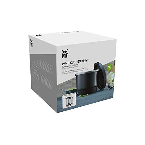 더블유엠에프 WMF KUECHENminis Gefrierbehalter als Erweiterung fuer Eismaschine 3-in-1 fuer Frozen Yoghurt, Sorbet und Eiscreme, 300 ml, schwarz