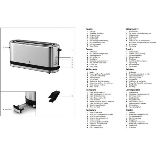 더블유엠에프 WMF Kuechenminis Long Slotted Toaster with Integrated Bun Warmer