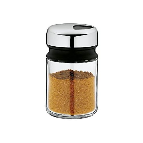 더블유엠에프 WMF Depot universal spreader 100ml, with aroma lid, spice jar, coarse scatter pattern, glass, Cromargan stainless steel, dishwasher-safe