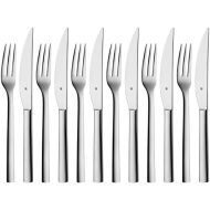 WMF Nuova Steak Cutlery Set, Steak Fork, Steak Knife, Polished Cromargan Stainless Steel, Dishwasher-Safe