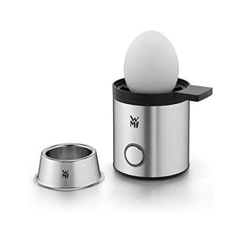 더블유엠에프 WMF KITCHENminis My Egg 1-Egg Cooker, with Egg Cup, Cromargan Matt, Space Saving, with Hardness Settings, 56 W