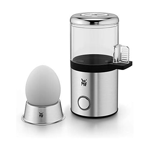 더블유엠에프 WMF KITCHENminis My Egg 1-Egg Cooker, with Egg Cup, Cromargan Matt, Space Saving, with Hardness Settings, 56 W