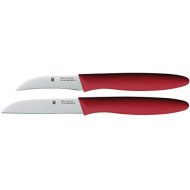 WMF 2-Piece Knife Set with Paring Knife and Vegetable Knife Special Blade Steel with Plastic Handles Red