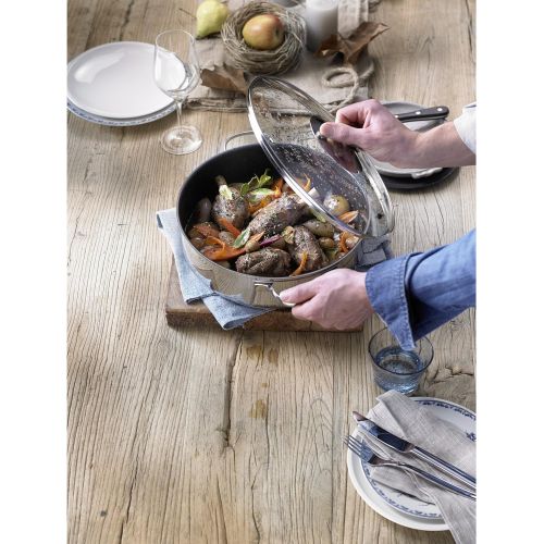 더블유엠에프 WMF 0761406380 Serving and Braising Pan with Glass Lid Diameter 28 cm