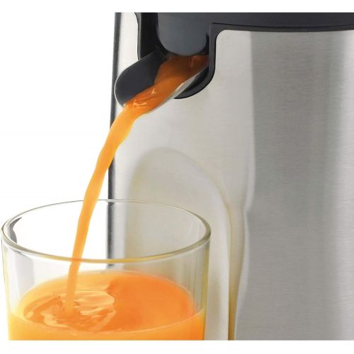 더블유엠에프 WMF STELIO Electric Citrus Juicer 85 W 2 Press Cones Lockable Juice Spout Directly into Glass Cromargan, 000, Silver