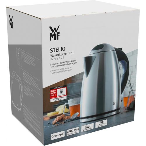 더블유엠에프 WMF Stelio kettle stainless steel, 1.7l, with filter, 2400W, wireless, illuminated water level indicator, lime water filter, cromargan matt