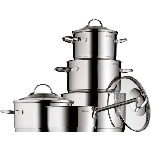 더블유엠에프 Visit the WMF Store WMF Provence Plus 5-Piece Cookware Set with Glass Lids, Polished Cromargan Stainless Steel Cooking Pots & Saucepan