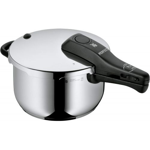 더블유엠에프 Visit the WMF Store WMF Perfect pressure cooker induction, pressure cooker 4.5l, 22 cm, Cromargan stainless steel polished, 2 heat settings, one-hand heat control