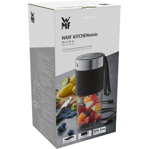 더블유엠에프 [아마존베스트]WMF Kuechenminis Mix on the Go 300ml Mini Mixer to Go USB Mixer Smoothie Maker Rechargeable Personal Blender Portable Mixer for Smoothies Shakes