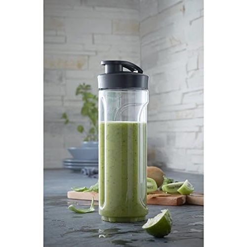 더블유엠에프 [아마존베스트]WMF Kult X Mix & Go Smoothie Mini Blender / Maker, 300 Watt, with 2 blender jars / bottle 0,6l, Tritan bottle, BPA-free, shatterproof