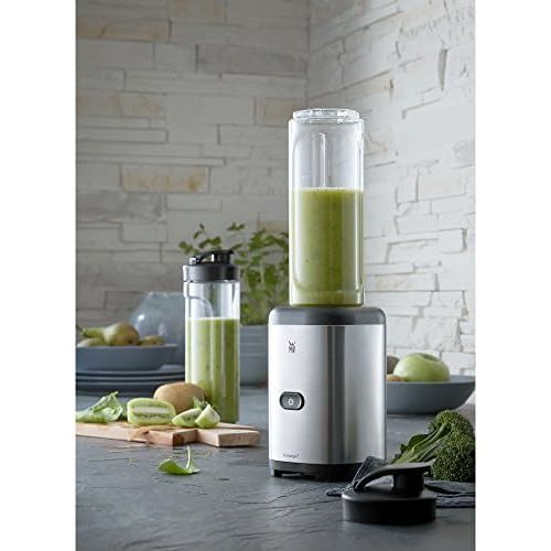 더블유엠에프 [아마존베스트]WMF Kult X Mix & Go Smoothie Mini Blender / Maker, 300 Watt, with 2 blender jars / bottle 0,6l, Tritan bottle, BPA-free, shatterproof