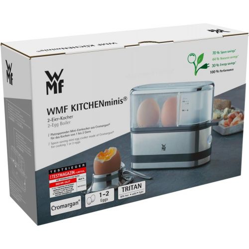 더블유엠에프 [아마존베스트]WMF kitchen mini 2-egg cooker (250 W, egg cooker for 1-2 eggs, with egg pick, BPA-free Tritan) matt cromargan