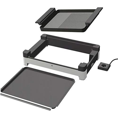 더블유엠에프 [아마존베스트]Wmf Lono Electric Table Grill, with Glass Lid, Coated Grill Plate, 2200 Watt, Matt, Stainless Steel