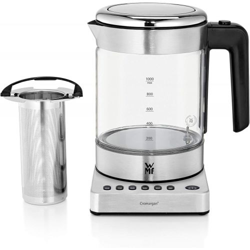 더블유엠에프 [아마존베스트]WMF Kuechenminis 2-in-1 Vario Glass Water Kettle / Tea Maker with Tea Bag Holder and Strainer / 1.0 L / 1,900 W / with Temperature Adjustment