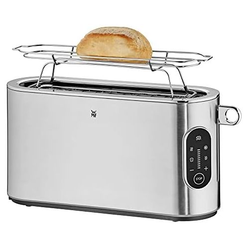 더블유엠에프 [아마존베스트]WMF Lumero Toaster Long Slot with Roll Attachment, 2 Slices, XXL, One-sided Toasting, 1 Disc Button, 10 Tanning Levels, Toaster Matte Stainless Steel