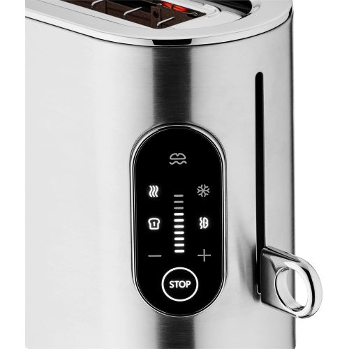 더블유엠에프 [아마존베스트]WMF Lumero Toaster Long Slot with Roll Attachment, 2 Slices, XXL, One-sided Toasting, 1 Disc Button, 10 Tanning Levels, Toaster Matte Stainless Steel