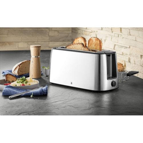 더블유엠에프 [아마존베스트]WMF Bueno Pro Toaster, Long Slot, Double Slot for 4 Slices of Toast or 2 Slices of Bread, XXL Toast, Warm-up Function, 6 Browning Levels, Matt Stainless Steel