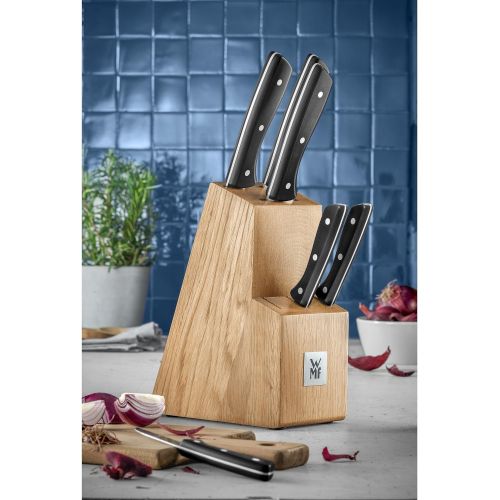 더블유엠에프 [아마존베스트]WMF Knife block with knife set, 7 pieces, 6 knives, 1 block made of oak wood, special blade steel, stainless steel rivets