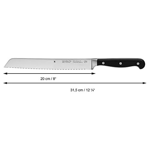 더블유엠에프 [아마존베스트]WMF Spitzenklasse Plus Bread Knife Serrated Edge 31.5 cm Knife Forged Performance Cut XL Handle Riveted Plastic Handle Blade 20 cm