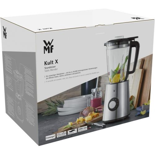 더블유엠에프 WMF Kult X Blender Glass Container 1.5 Litres, Ice Crush, 20,000 rpm, Mixer Smoothie Maker Glass, Blender, Kitchen Mixer, Milk Shaker Electric