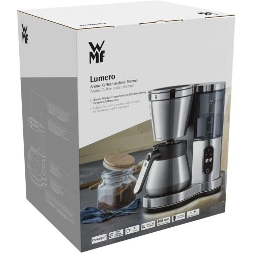 더블유엠에프 WMF Lumero Coffee Maker with Thermos Flask, Filter Coffee, 8 Cups, Removable Water Tank, Touch Display, Drip Stop, Swivel Filter, Automatic Shut Off, 800 W