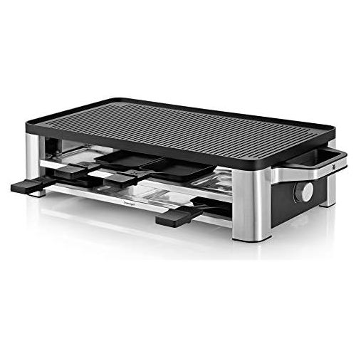 더블유엠에프 WMF Lono Raclette grill with pans and sliders, Raclette 8 people, 1500 W, matt stainless steel