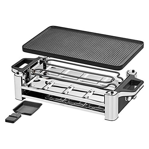 더블유엠에프 WMF Lono Raclette grill with pans and sliders, Raclette 8 people, 1500 W, matt stainless steel