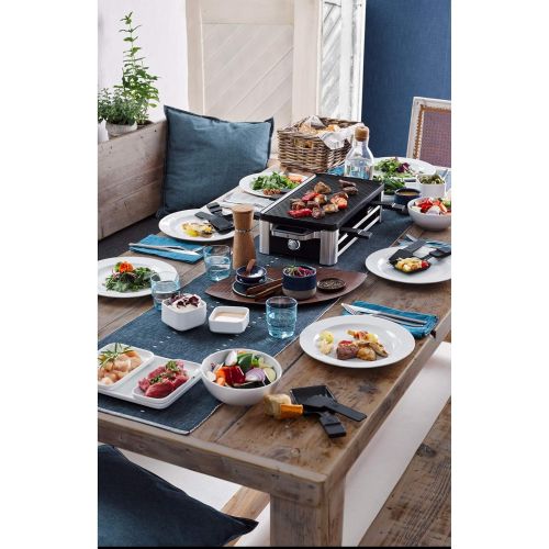 더블유엠에프 WMF Lono Raclette grill with pans and sliders, Raclette 8 people, 1500 W, matt stainless steel