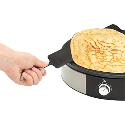 더블유엠에프 WMF Lono Waffle Iron Edition, Heart Waffle Iron, Continuously Adjustable Browning Degree, Matte Stainless Steel & Lono Crepes Maker Creperie with Spatula and Dough Distributor, 160