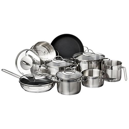 더블유엠에프 Silit by WMF 14 Piece Achat Cookware Set, Large, Silver