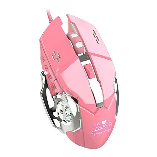 WMLIFE Wired Gaming Mouse, Metal Texture Mechanical Cool Shape,Cool Light Backlit, Four-Speed Optical Engine Switching, Up to 3200DPI,Comfortable Grip Ergonomic Optical USB Gaming Mice (P