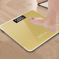 WMM-weighing scale High Precision Digital Body Weight Bathroom Scales Weighing Scale with Step-On Technology, 28st/180kg/400lb, Backlight Display (Color : Gold)