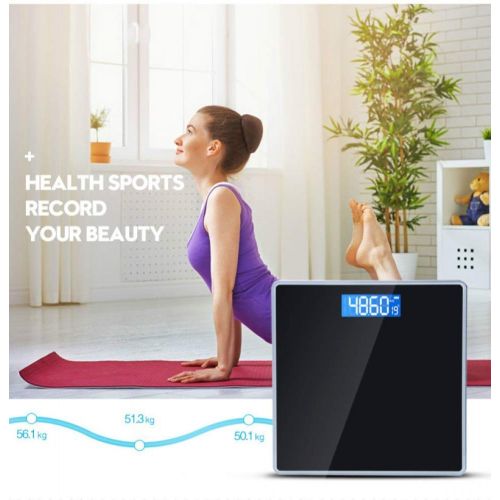  WMM-weighing scale High Precision Digital Body Weight Bathroom Scales Weighing Scale with Step-On Technology, 28st/180kg/400lb, Backlight Display (Color : Gold)