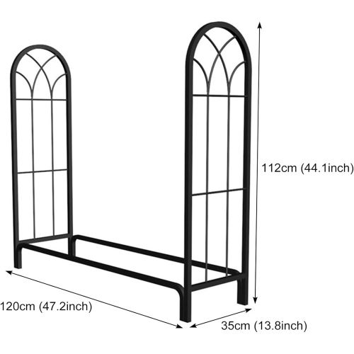  WMMING Firewood Log Storage Racks, Fireplace Log Holders with Black Finish Coating, Heavy Duty Wood Stand for Kindling? Fireplace? /? Stove? / ?Fire? Pit Solid and Practi