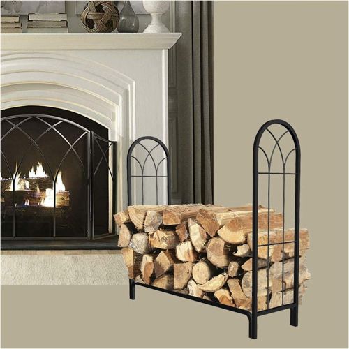  WMMING Firewood Log Storage Racks, Fireplace Log Holders with Black Finish Coating, Heavy Duty Wood Stand for Kindling? Fireplace? /? Stove? / ?Fire? Pit Solid and Practi