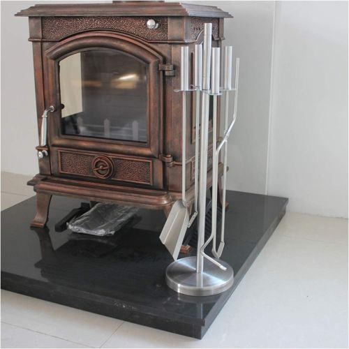  WMMING Silver Fireplace Accessories Sets, Home Fireplace Ashes Clean Tool for Outdoor Indoor Wood Burner Stove, 66cm Tall Solid and Practical
