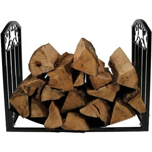  WMMING Indoor Log Storage Stacking Stand, Small Metal Firewood Rack for Home Wood Burning Stove, 60×35×46cm Solid and Practical