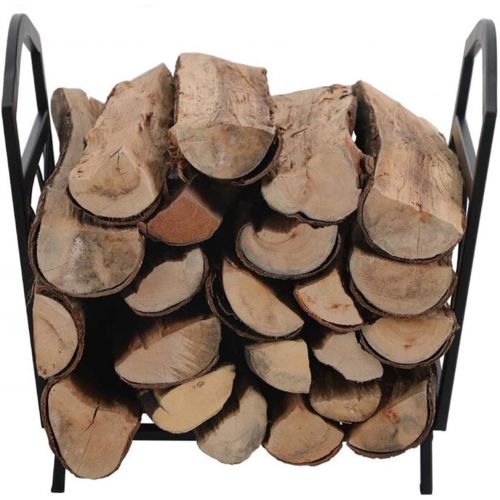  WMMING Vintage Fireplace Log Holder with Handles, Black Firewood Basket Rack, for Wood Stove Hearth Log Carrier Kindling Indoor Outdoor Coal Solid and Practical