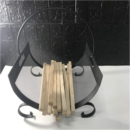  WMMING Fireplace Log Holder, Firewood Rack Basket for Wood Stove Hearth Firesides Log Carrier, Indoor Outdoor Wrought Iron Frame Solid and Practical
