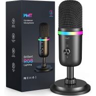 WMT USB Microphone - Condenser Gaming Microphone for PC/MAC/PS4/PS5/Phone- Cardioid Mic with Brilliant RGB Lighting Headphone Output Volume Control, Mute Button, for Streaming Podcast YouTube Discord