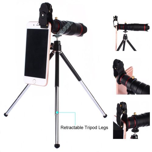  WMTGUBU Camera Lens, 22X Telephoto Camera Lens Kit Double Regulation HD Scale Distance FOV Phone Lens Attachment with Tripod for iPhone X877 Plus6s65,Samsung Galaxy Most Smar