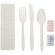 WNA 612021 6-Piece Cutlery Kit, White Medium-Weight Polypropylene Cutlery (Case of 250)