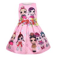 WNQY Girls Surprise Princess Costume Doll Digital Print Party Gown Dress for Doll Surprised
