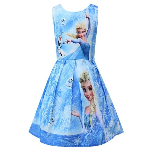  WNQY Princess Elsa Costume Party Dress Little Girls Cosplay Dress up