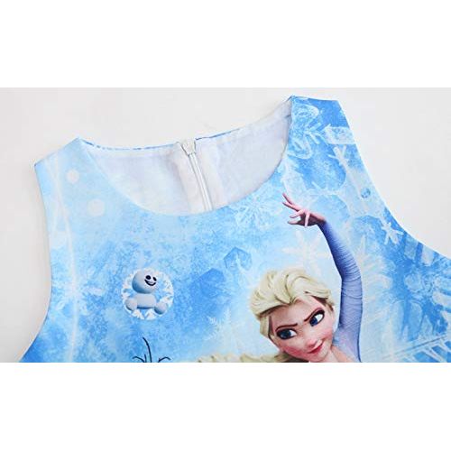  WNQY Princess Elsa Costume Party Dress Little Girls Cosplay Dress up